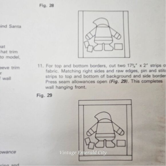 Applique Santas Galore Fabric Pattern Book Jean Wells Christmas Holiday Crafts - Picture 6 of 7